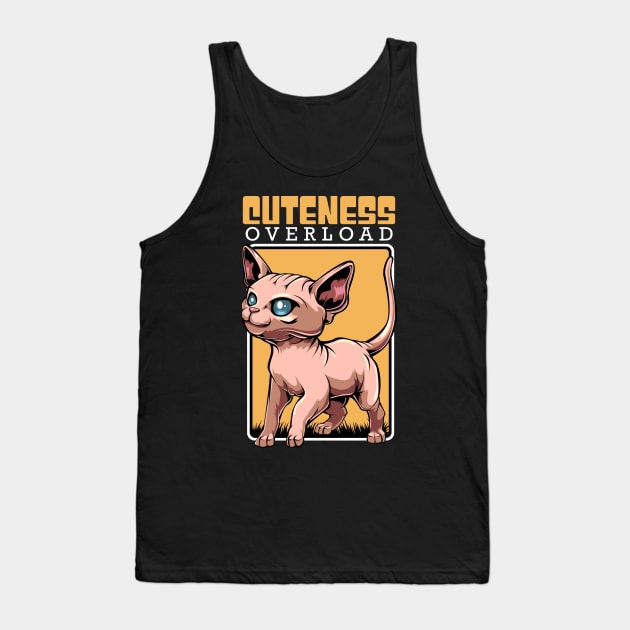 Sphynx Cat - Cuteness Overload - Cute Kawaii Cat Tank Top by Lumio Gifts